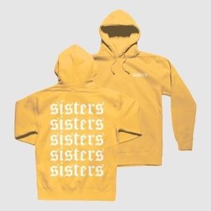 Sisters Apparel Originals Repeating Yellow Hoodie